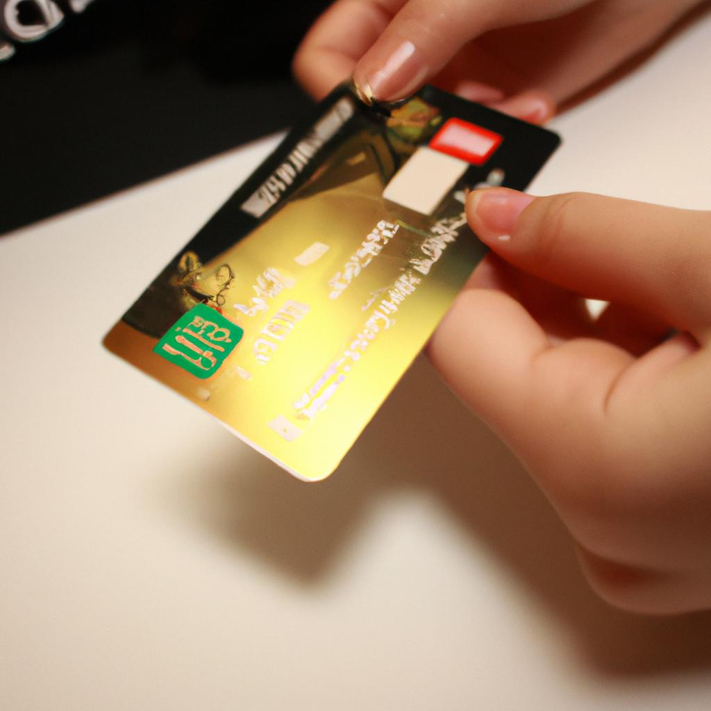 Person using credit card rewards