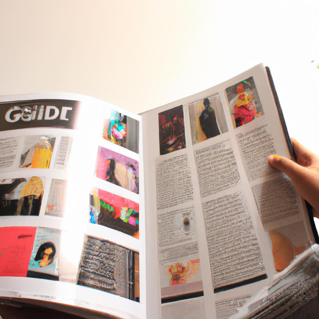 Person reading shopping guide magazine